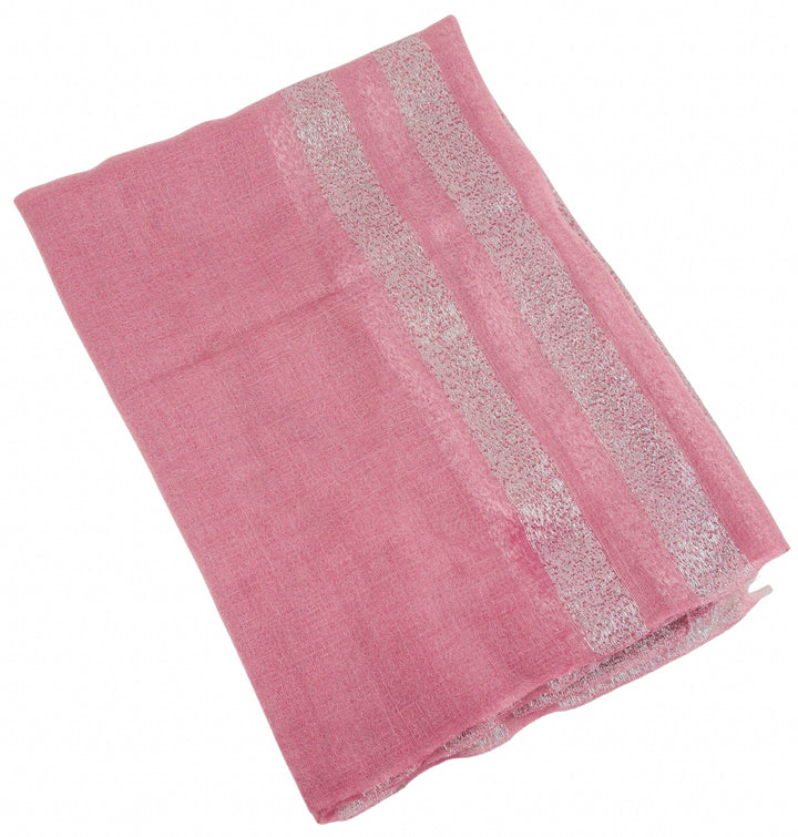 Bajra Cashmere Scarf in Pink and Silver - Discounts on Bajra at UAL