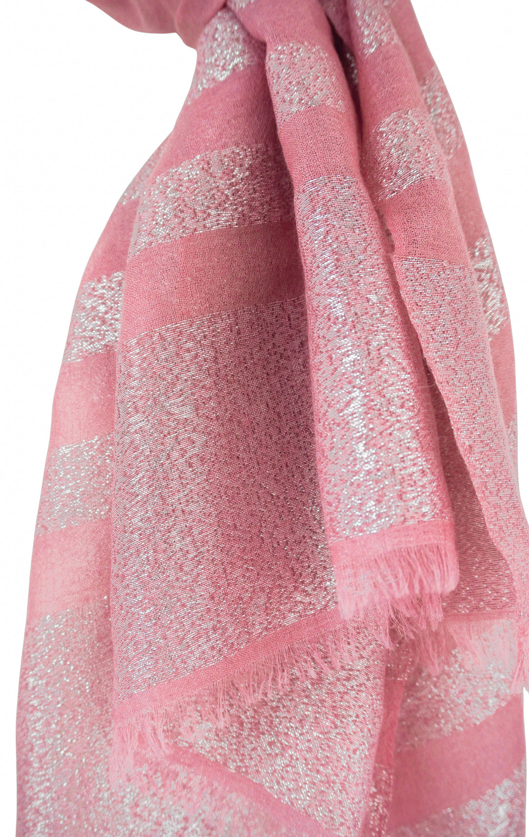 Bajra Cashmere Scarf in Pink and Silver - Discounts on Bajra at UAL