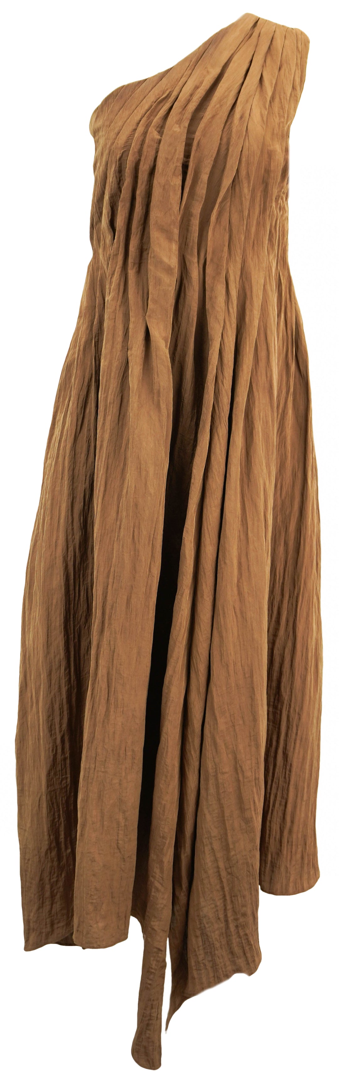Abadia Syvie One Shoulder Dress in Brown - Discounts on Abadia at UAL