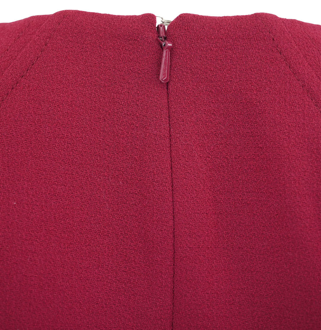 Victoria Beckham Long Sleeve Midi Dress in Oxblood