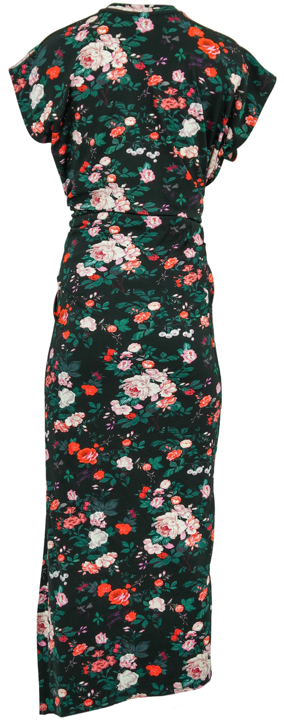 Paco Rabanne Twist Detail Dress in Black Floral - Discounts on Paco Rabanne at UAL