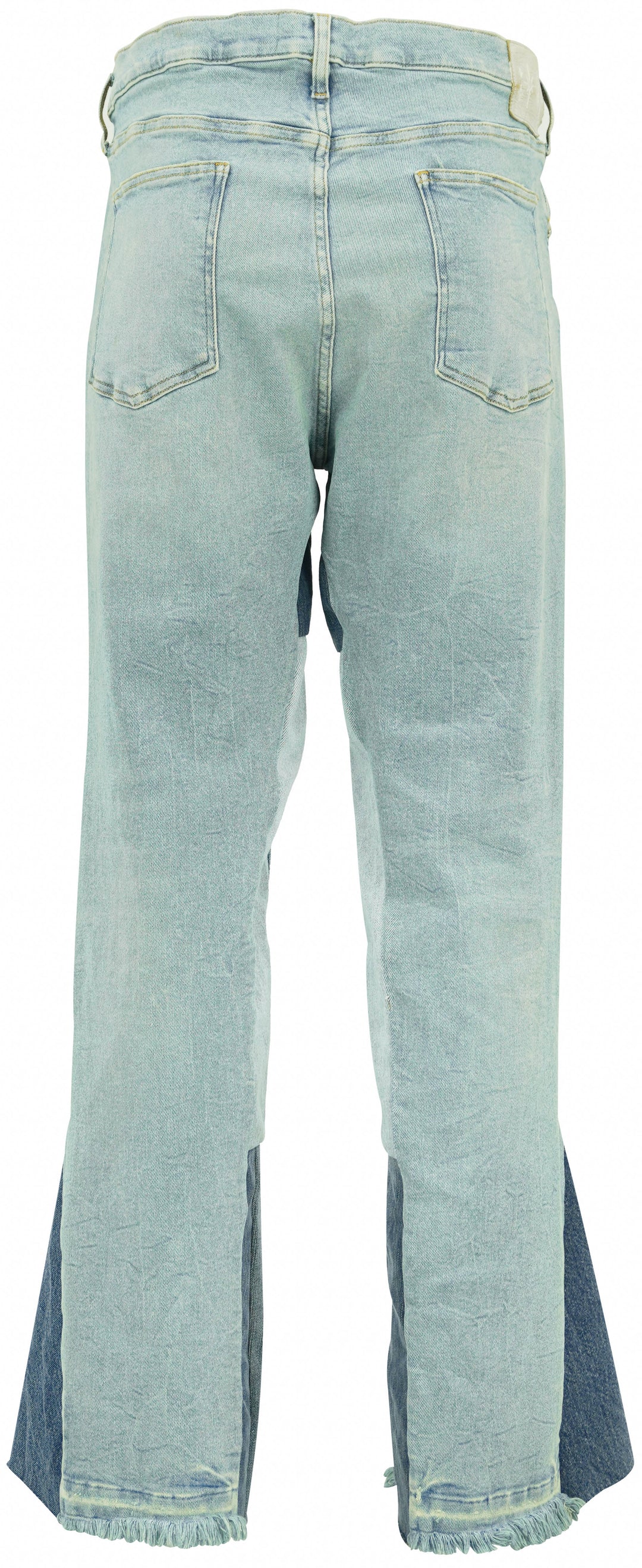 Lost Daze Patchwork Flared Jeans in Multicolor Denim - Discounts on Lost Daze at UAL