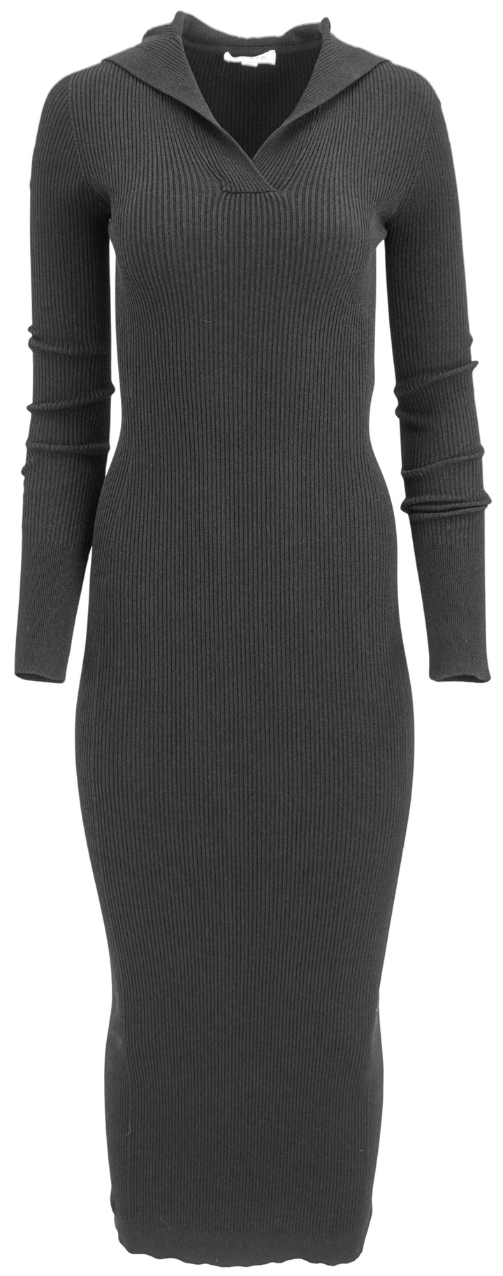 Alaïa Ribbed Hooded Dress in Black