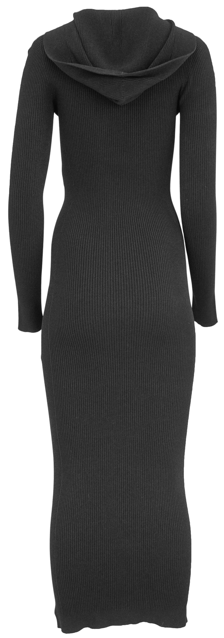 Alaïa Ribbed Hooded Dress in Black