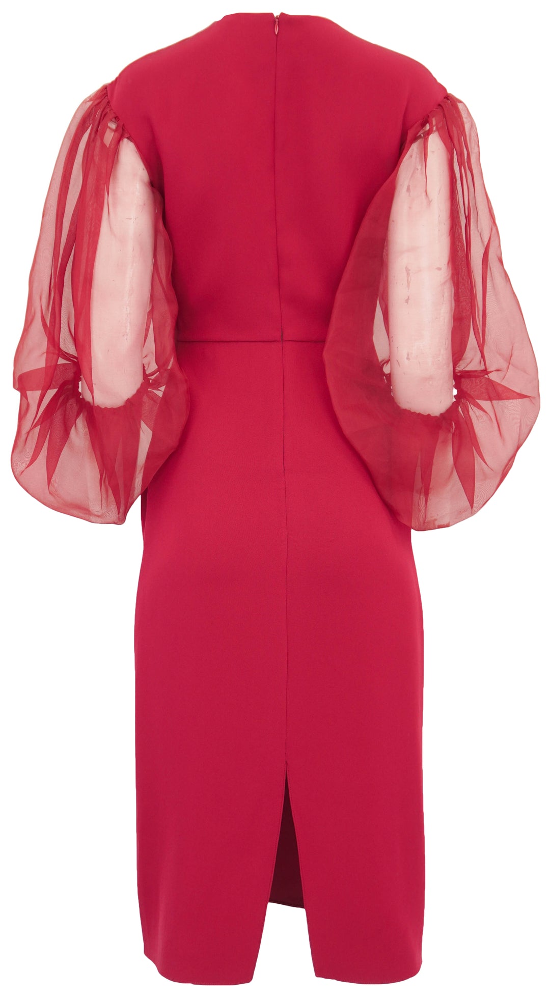 Altuzarra Danielle Sheer Sleeve Midi Dress in Syrah