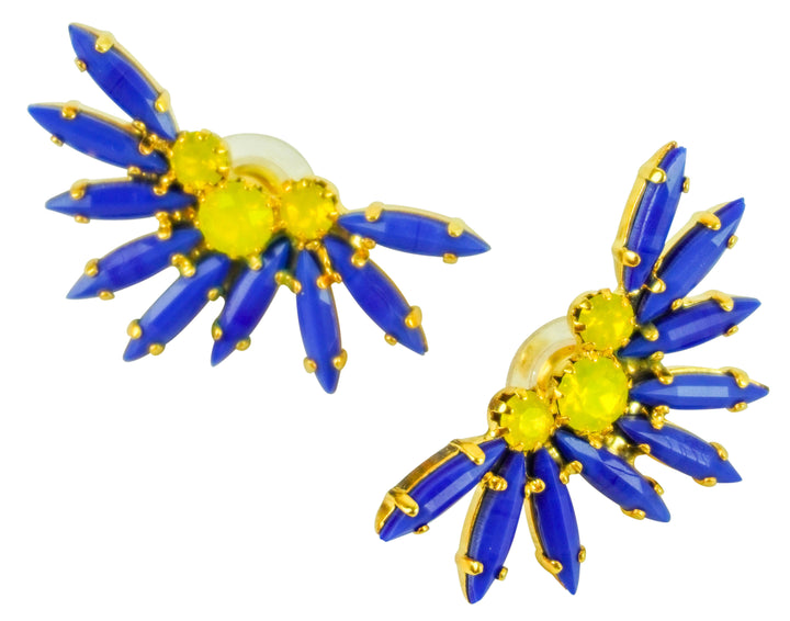 Elizabeth Cole Jacinta Earrings in Royal/Yellow - Discounts on Elizabeth Cole at UAL