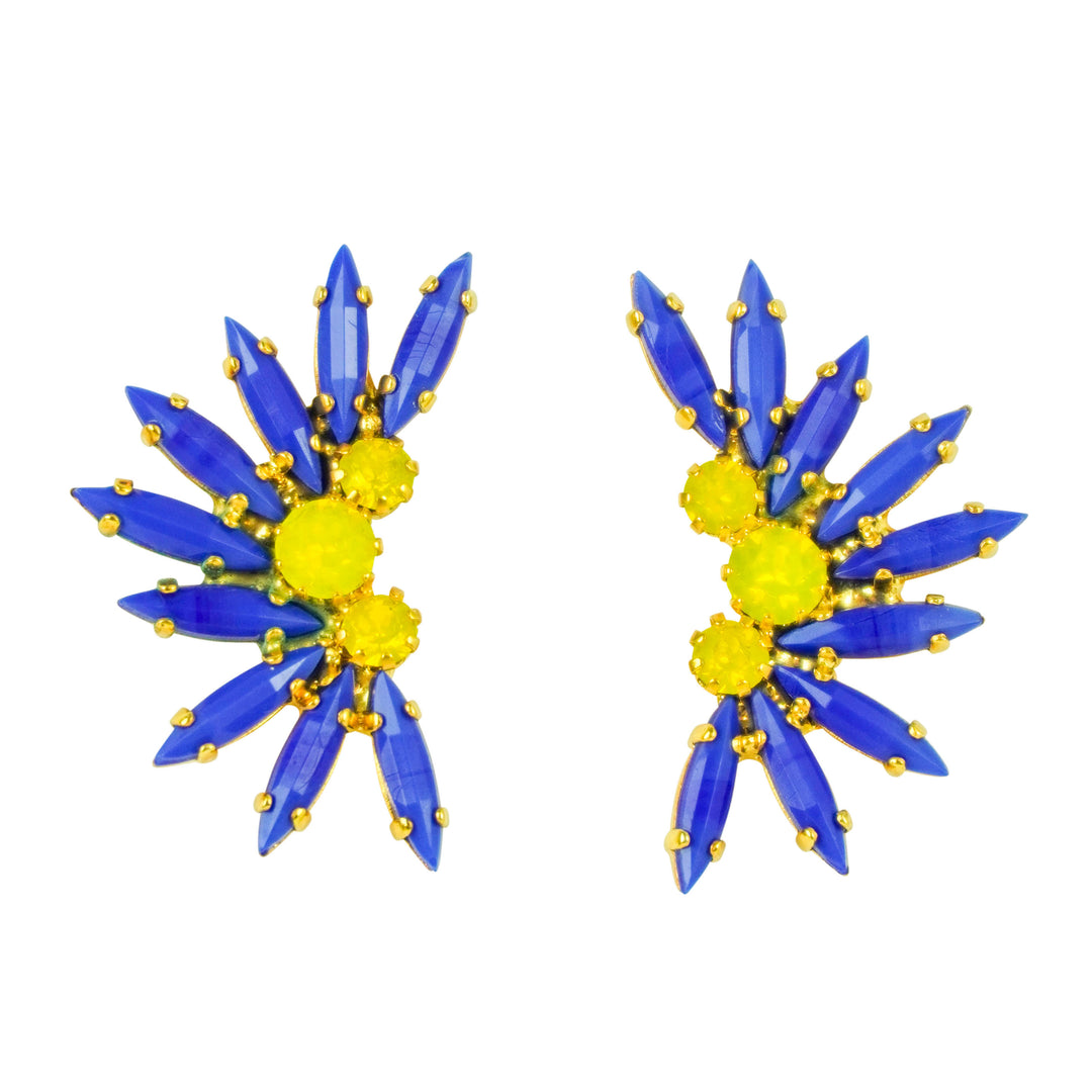 Elizabeth Cole Jacinta Earrings in Royal/Yellow - Discounts on Elizabeth Cole at UAL
