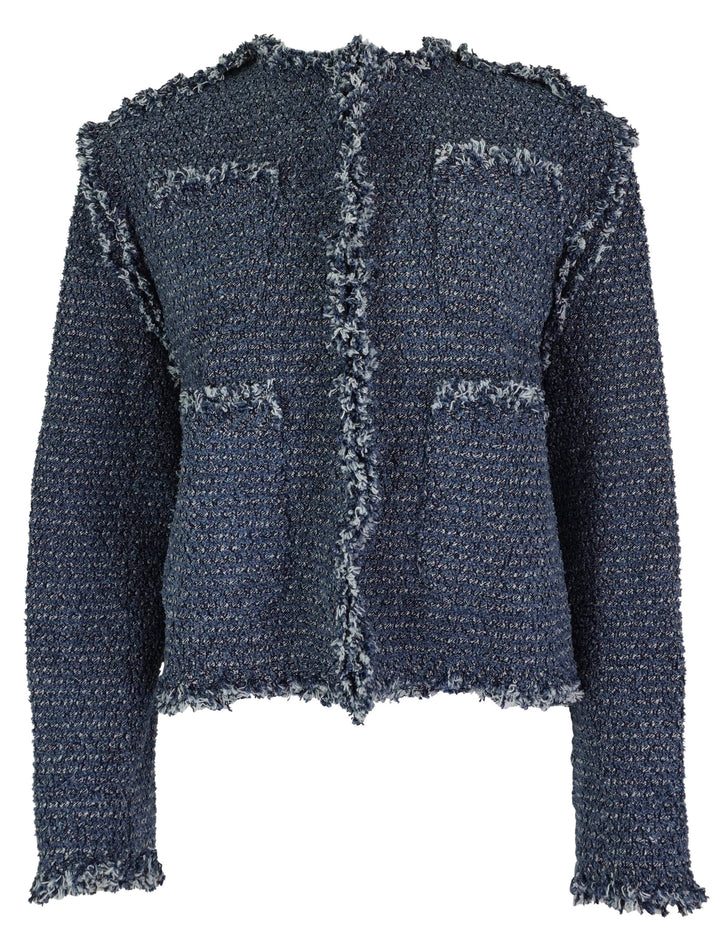 Sacai Cotton Denim Punching Jacket in Indigo