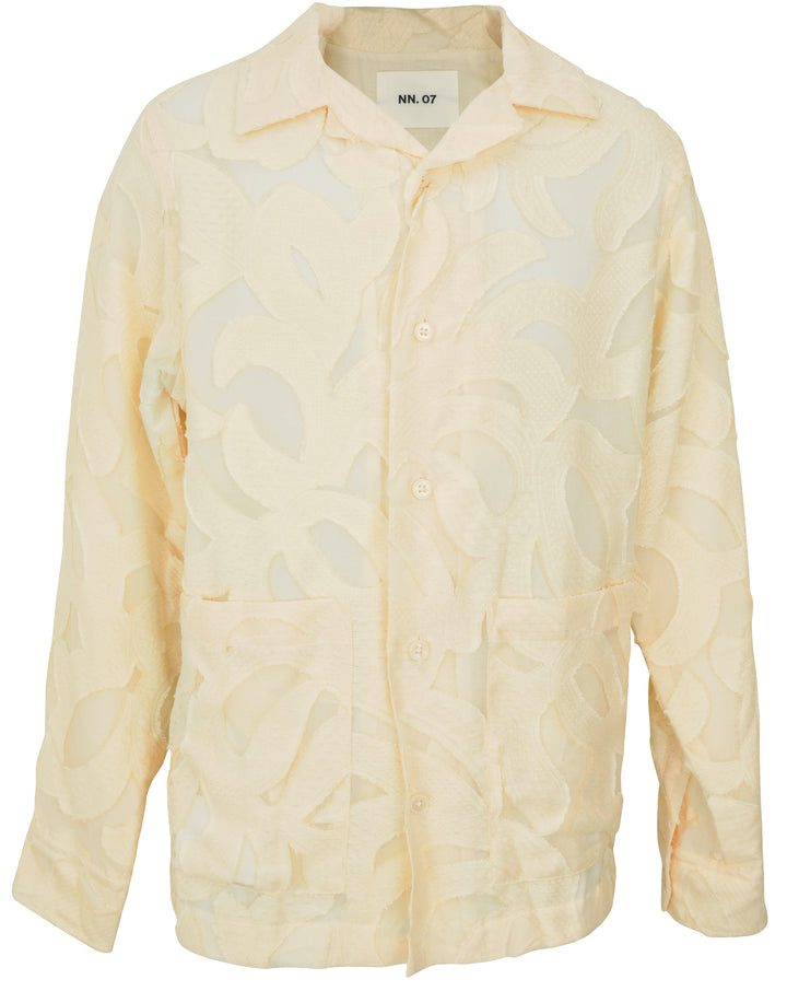NN.07 Hank Long Sleeve Shirt in Off White - Discounts on NN. 07 at UAL