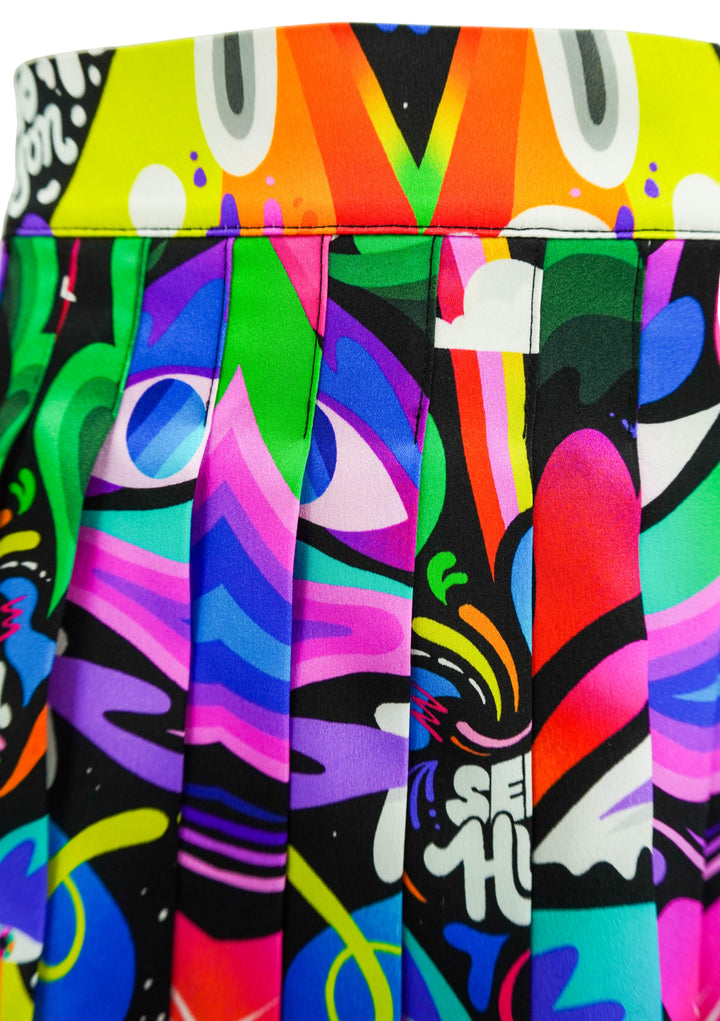 Sergio Hudson Pleated Mini Skirt in Multi - Discounts on Sergio Hudson at UAL
