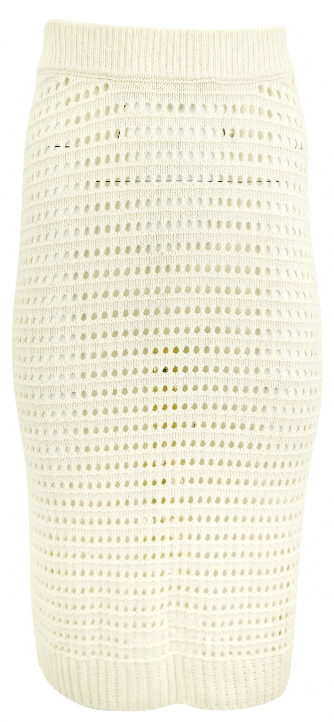 Matthew Bruch Knit Mesh Midi Skirt in Cream - Discounts on Matthew Bruch at UAL