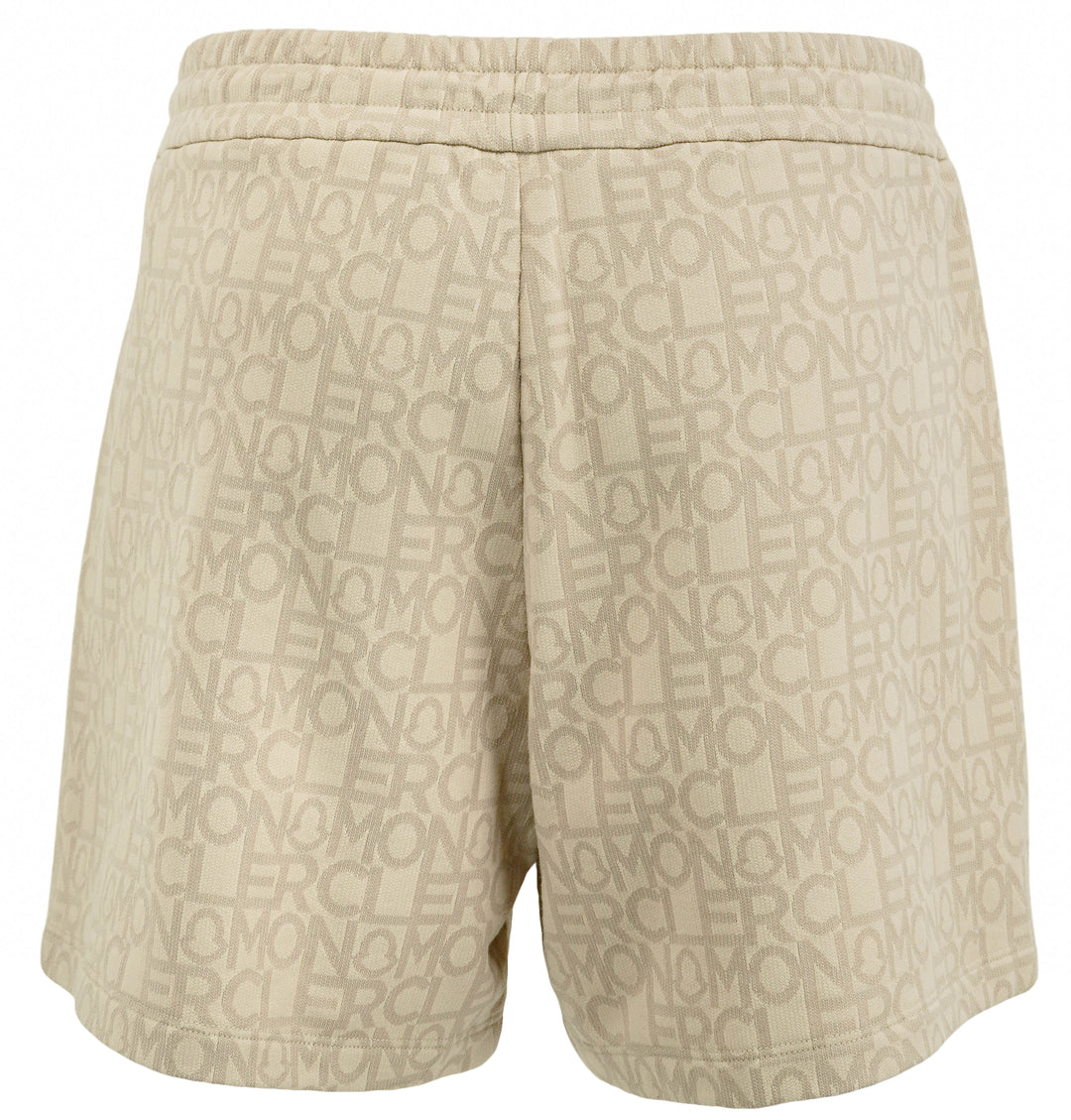 Moncler Monogram Drawstring Shorts in Beige - Discounts on Moncler at UAL