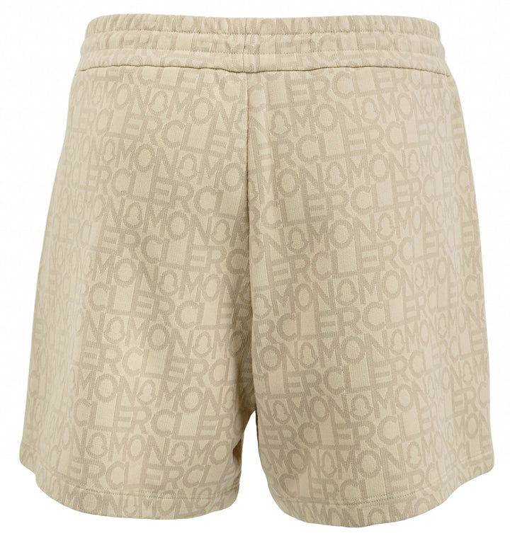 Moncler Monogram Drawstring Shorts in Beige - Discounts on Moncler at UAL