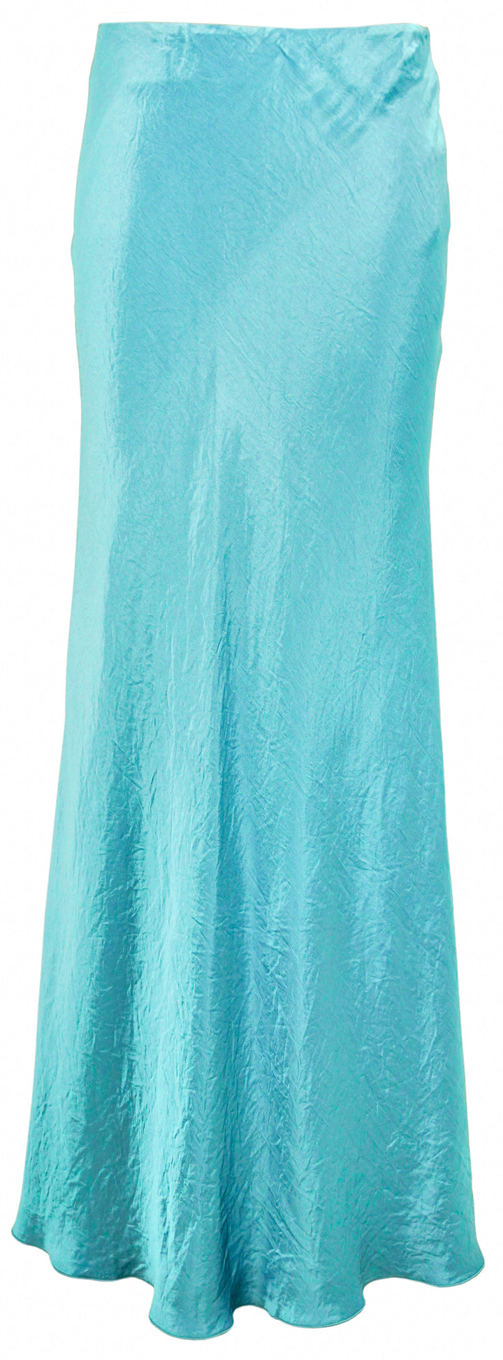 Nanushka Crinkle Satin Maxi Skirt in Light Teal - Discounts on Nanushka at UAL