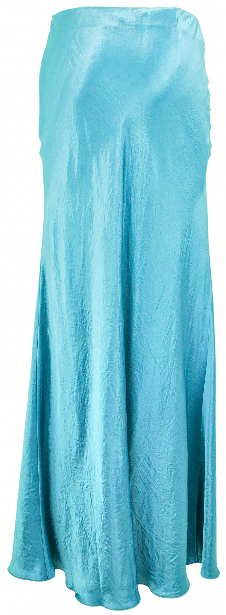 Nanushka Crinkle Satin Maxi Skirt in Light Teal - Discounts on Nanushka at UAL