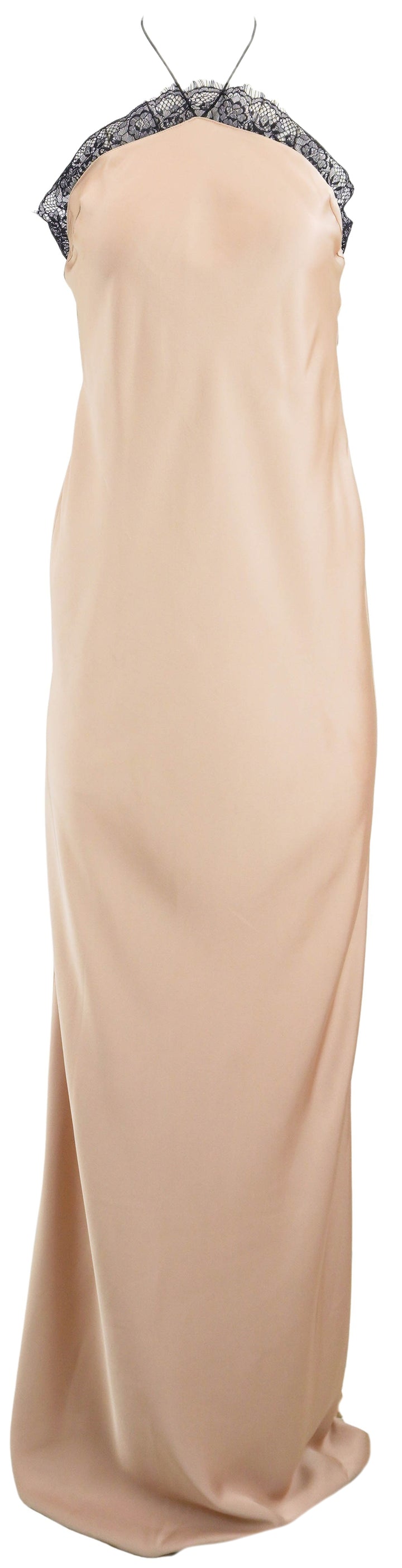 New Arrivals Halterneck Dress with Lace Detail  in Dusty Pink