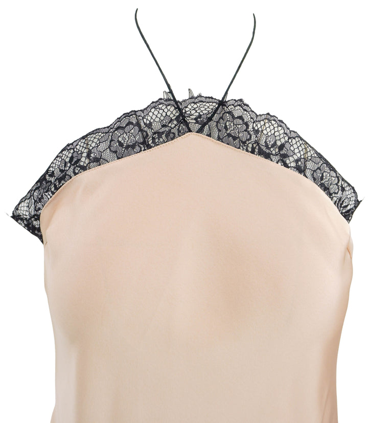 New Arrivals Halterneck Dress with Lace Detail  in Dusty Pink