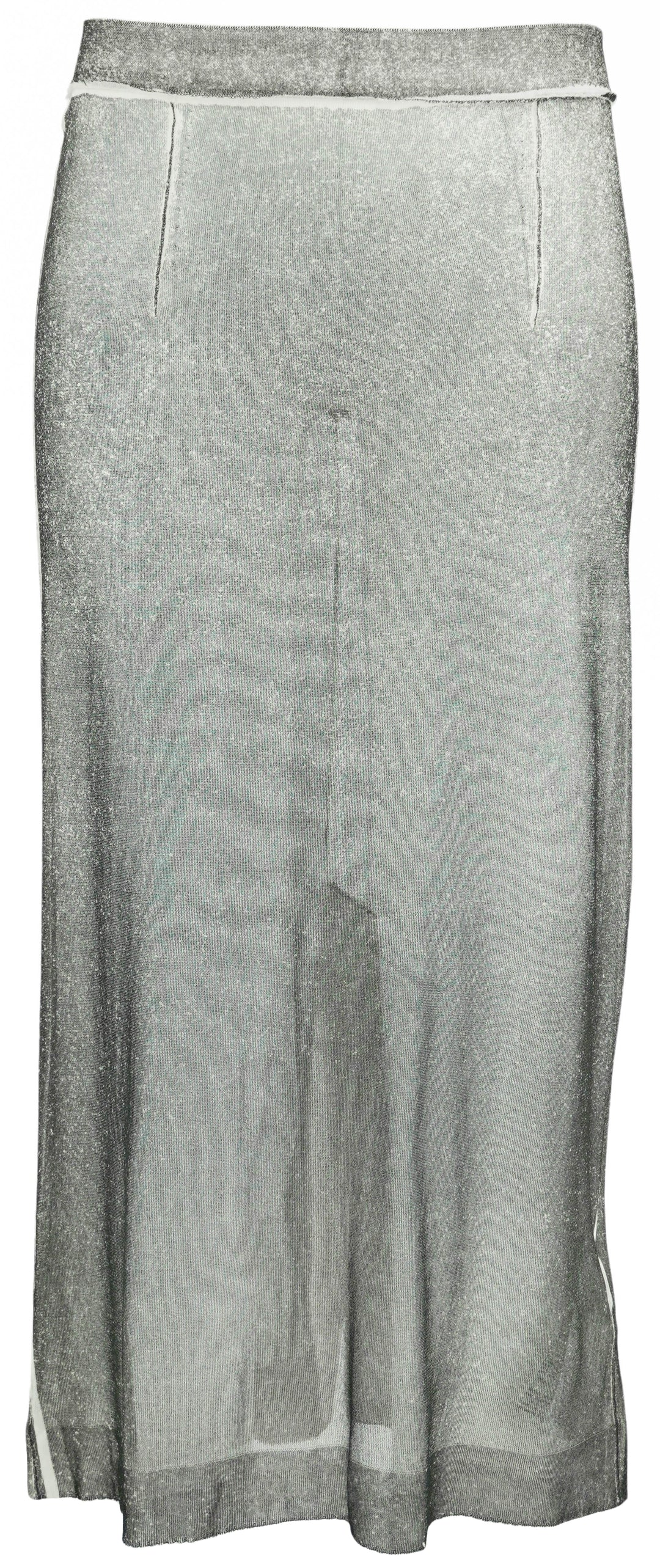 Maison Margiela Silk Serigraphic Print Skirt in Grey - Discounts on Maison Margiela at UAL