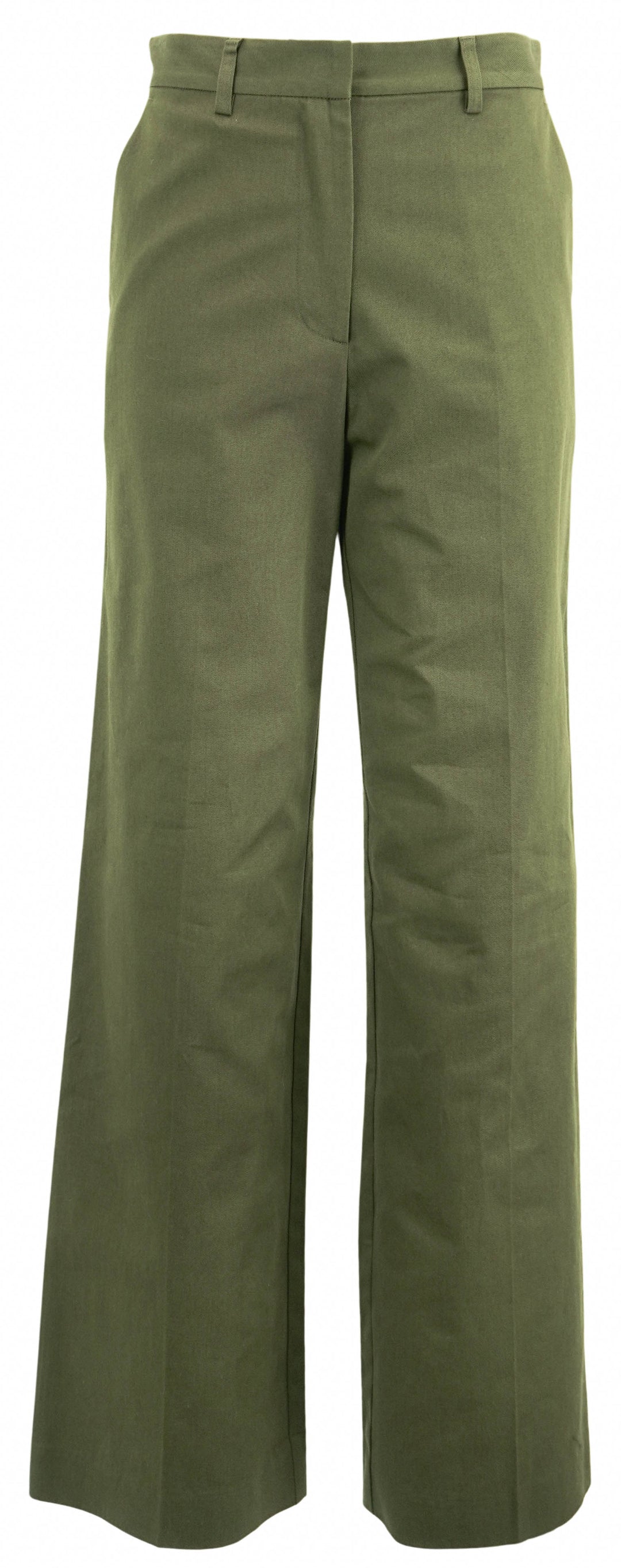 Matteau Straight Leg Trousers in Army Green - Discounts on Matteau at UAL