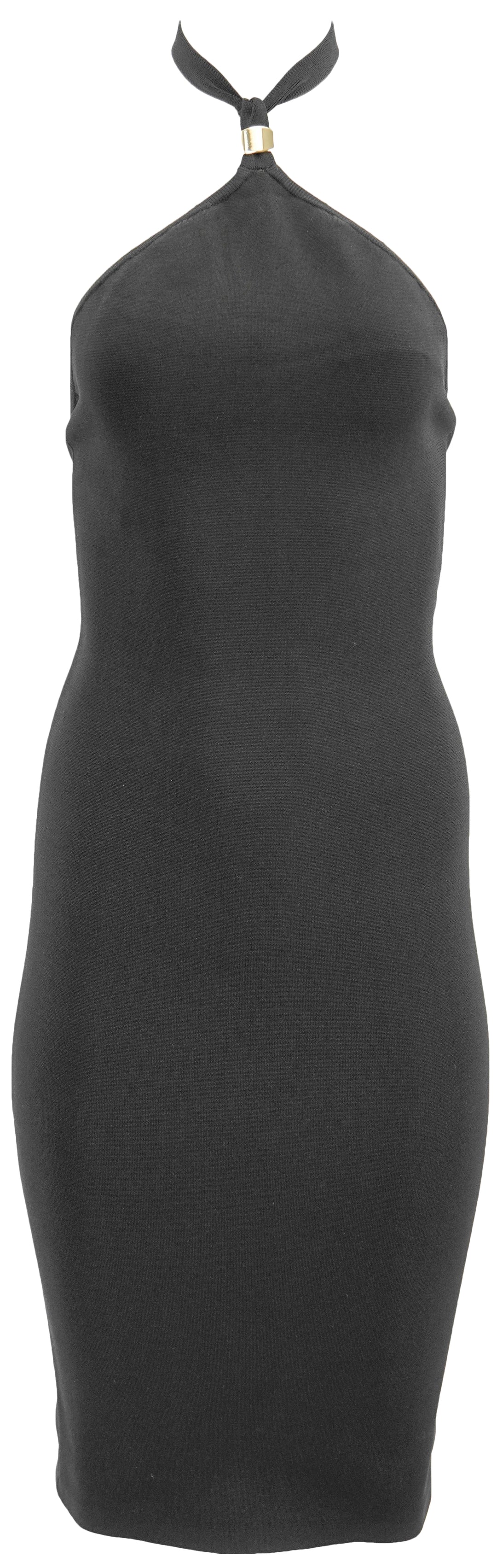 Alice + Olivia Noe Knit Halterneck Dress in Black