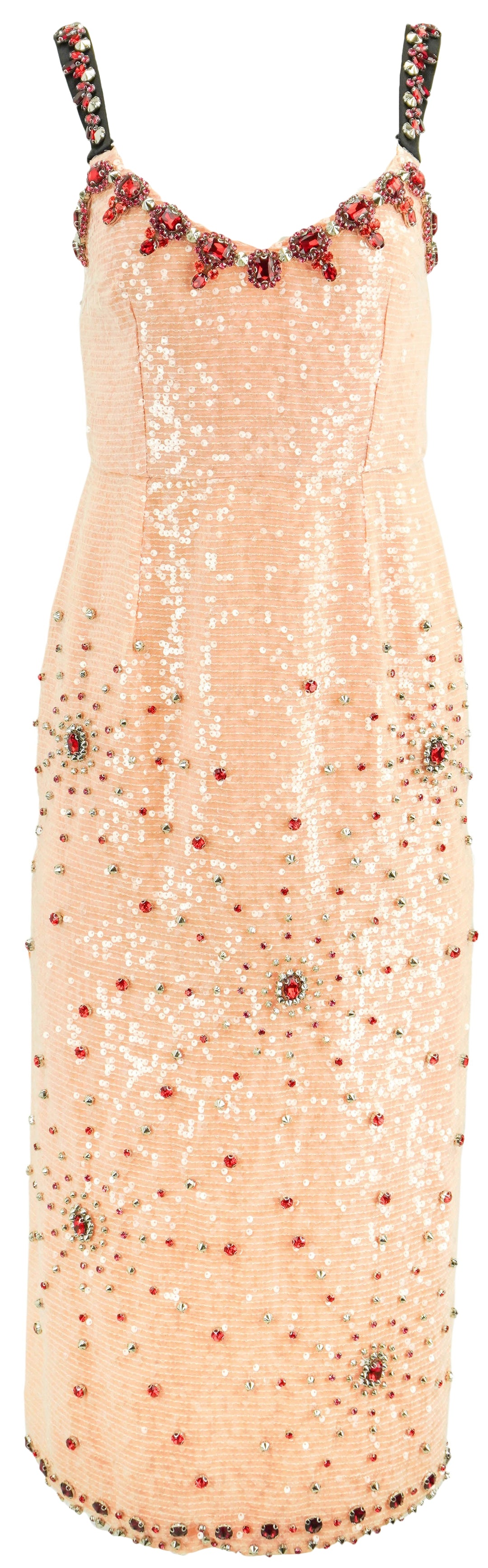 Erdem Embellished Dress in Peach