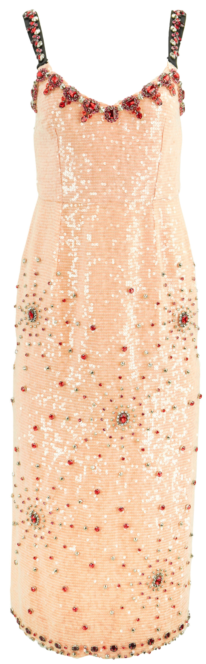 Erdem Embellished Dress in Peach