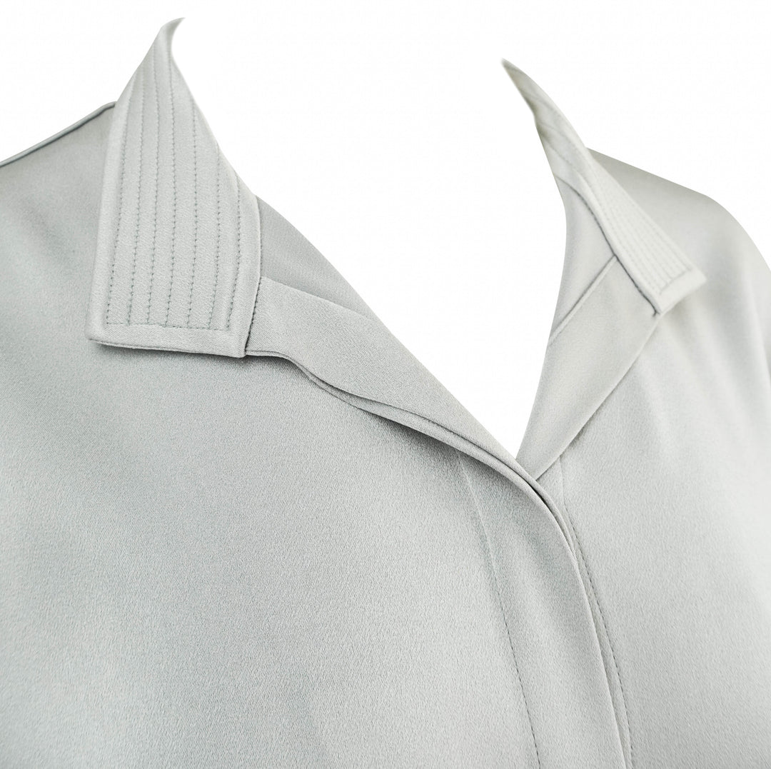 Alex Perry Satin Crepe Shirt with Stand Collar in Silver - Discounts on Alex Perry at UAL