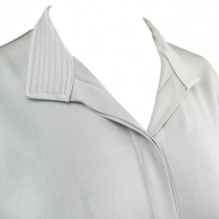 Alex Perry Satin Crepe Shirt with Stand Collar in Silver - Discounts on Alex Perry at UAL