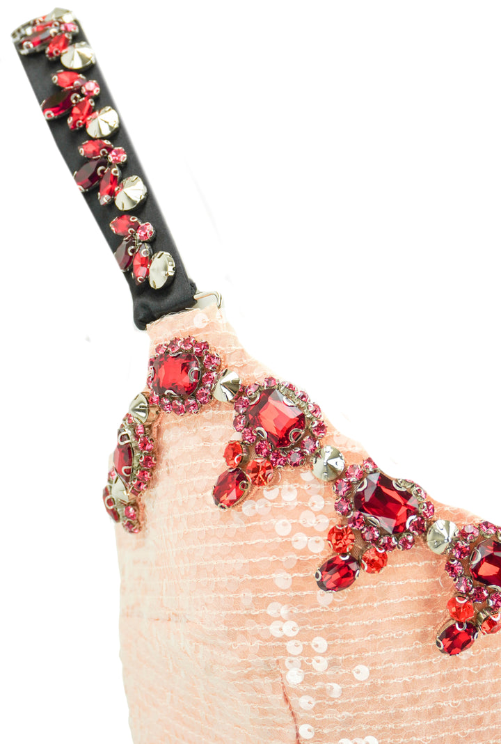 Erdem Embellished Dress in Peach