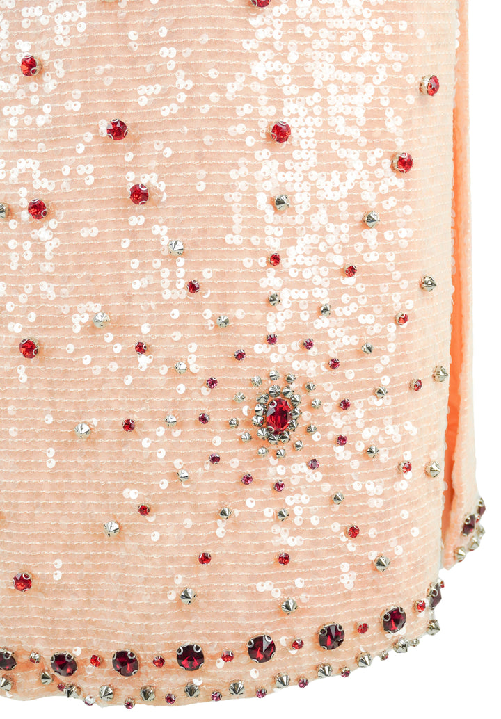 Erdem Embellished Dress in Peach