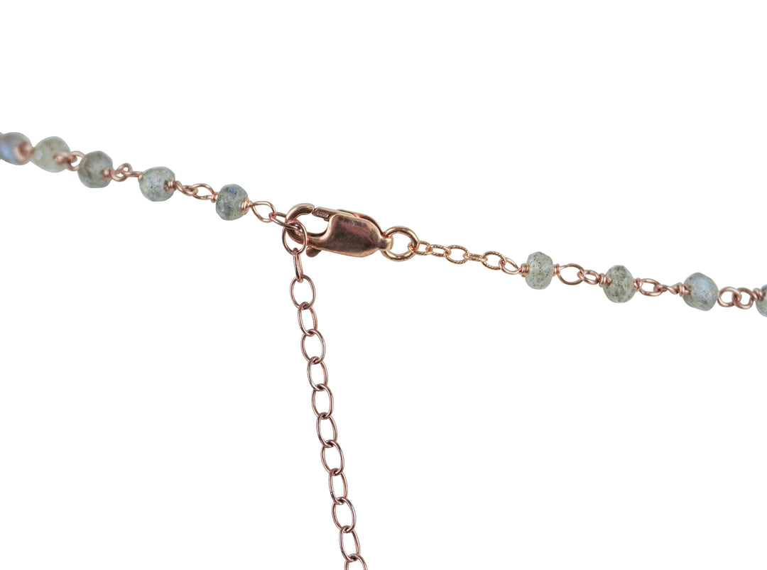 Ela Rae Ara Necklace in Mystic Pink Moonstone and Labradorite - Discounts on Ela Rae at UAL