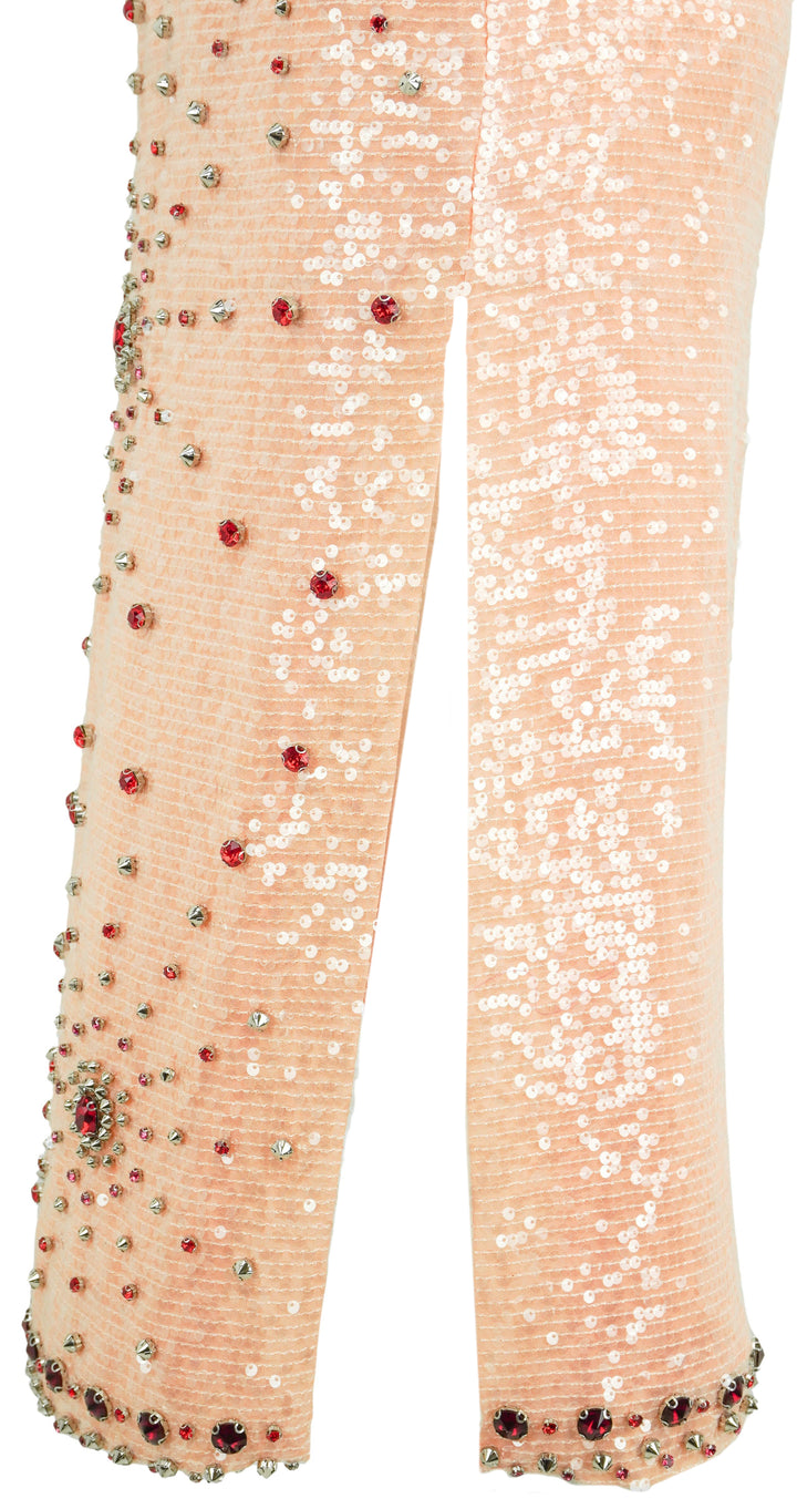 Erdem Embellished Dress in Peach