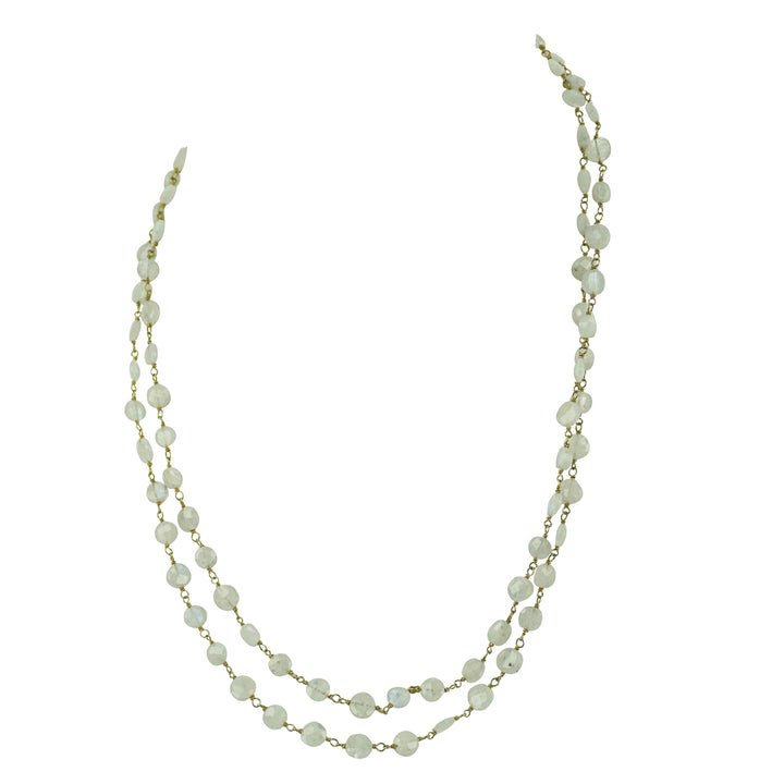 Ela Rae Diana Coin Necklace in Rainbow Moonstone - Discounts on Ela Rae at UAL