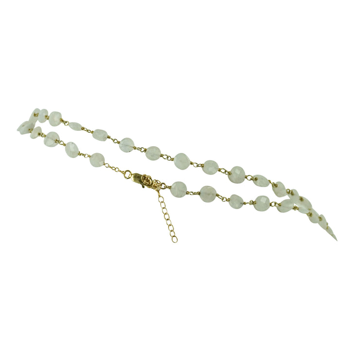 Ela Rae Diana Coin Necklace in Rainbow Moonstone - Discounts on Ela Rae at UAL