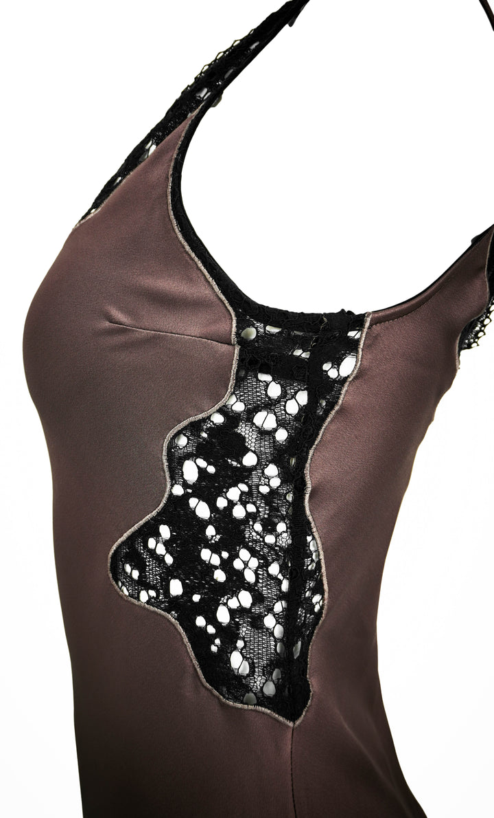Jonathan Simkhai Lacey Slip Dress in Mocha