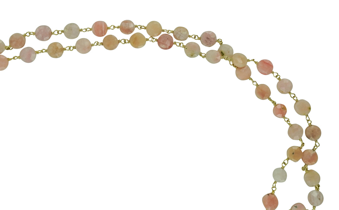 Ela Rae Diana Coin Necklace in Pink Opal - Discounts on Ela Rae at UAL