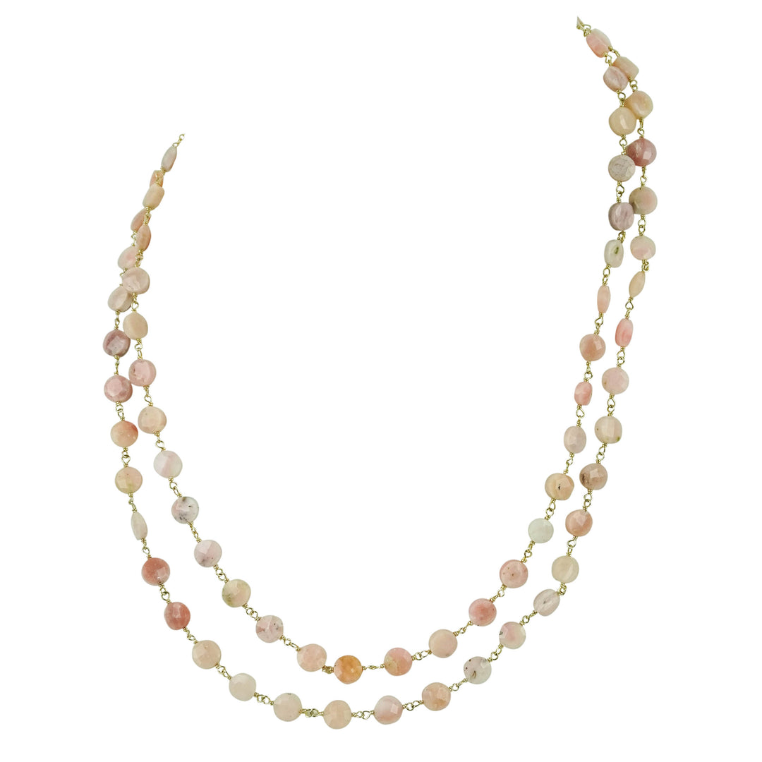 Ela Rae Diana Coin Necklace in Pink Opal - Discounts on Ela Rae at UAL