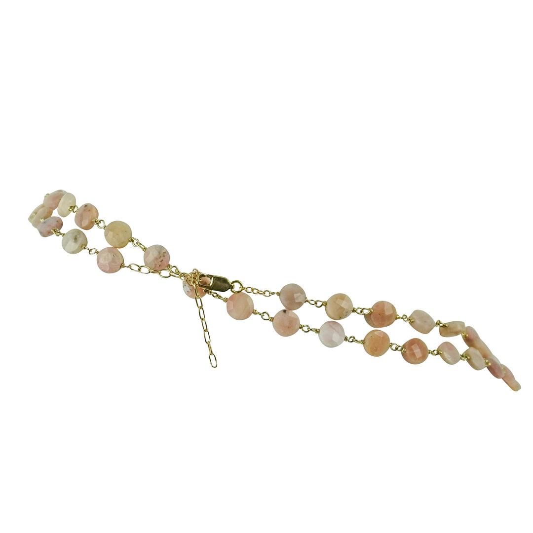 Ela Rae Diana Coin Necklace in Pink Opal - Discounts on Ela Rae at UAL
