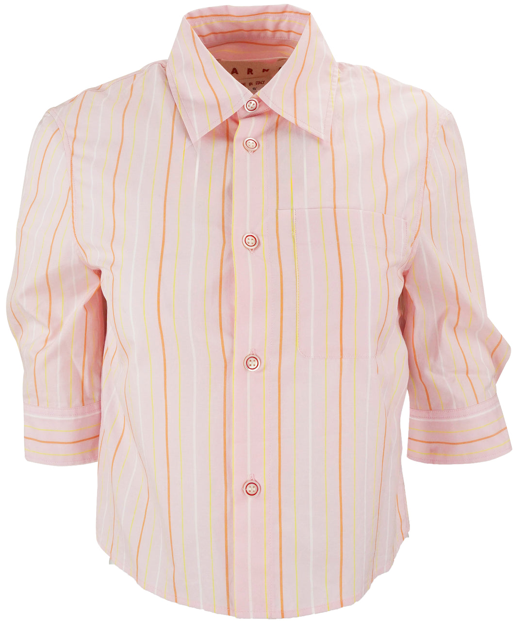 Marni Striped Organic Cotton Shirt in Pink Gummy - Discounts on Marni at UAL