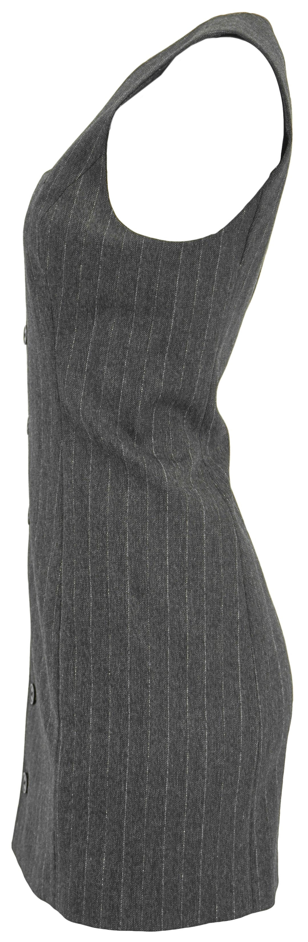 Frame Metallic Pinstriped Mini Dress in Grey