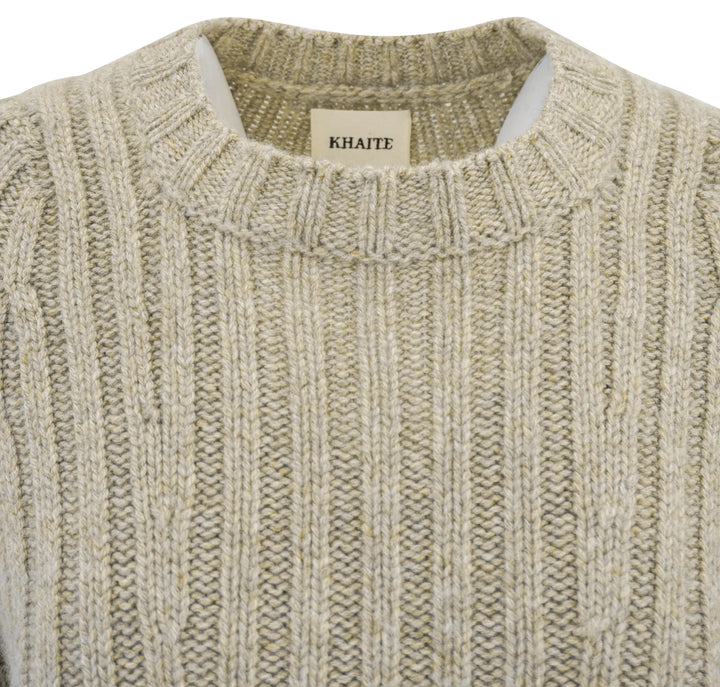 Khaite Calvin Ribbed Sweater in Sepia