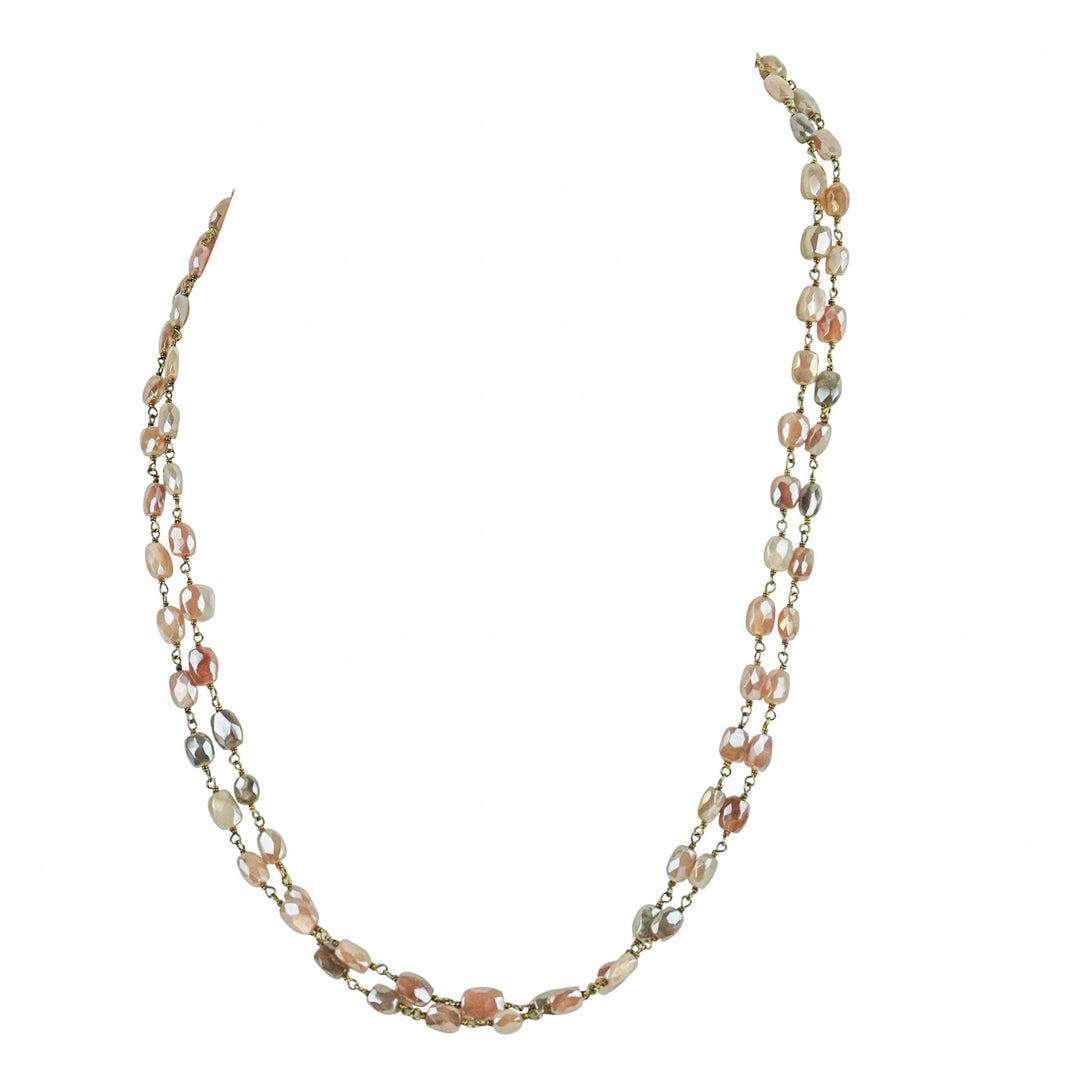 Ela Rae Nuggets Necklace in Pink Opal - Discounts on Ela Rae at UAL