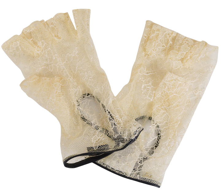 Valentino Lace Biker Gloves in Burro - Discounts on Valentino at UAL