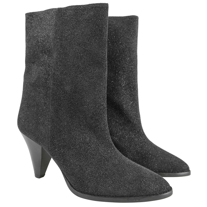 Isabel Marant Rouxa Suede 85mm Boots in Black - Discounts on Isabel Marant at UAL