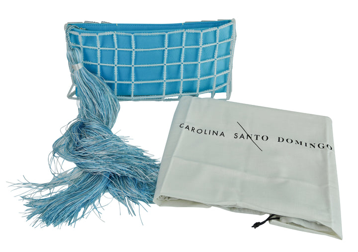 Carolina Santo Domingo Stella Clutch in Blue - Discounts on Carolina Santo Domingo at UAL