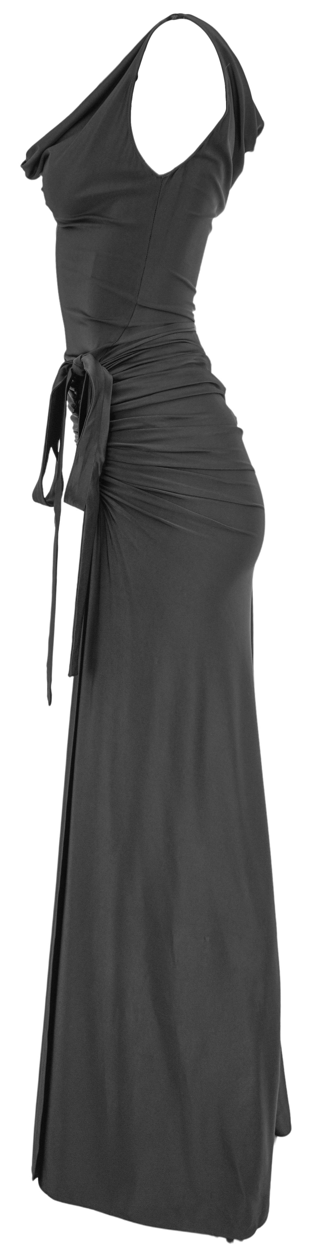 Paco Rabanne Cowl Neck Gown in Black