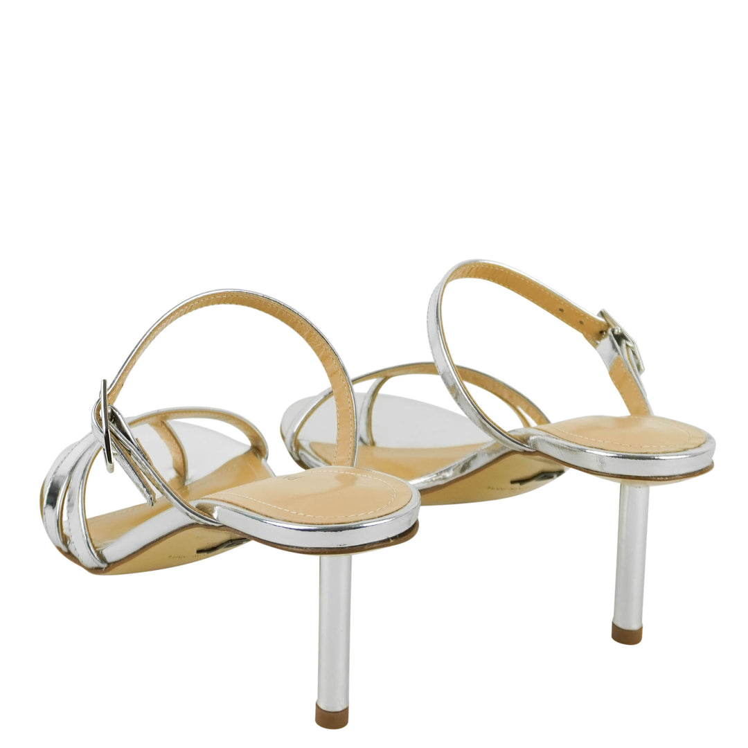 Paul Andrew Spike Sandals in Mirror Silver - Discounts on Paul Andrew at UAL