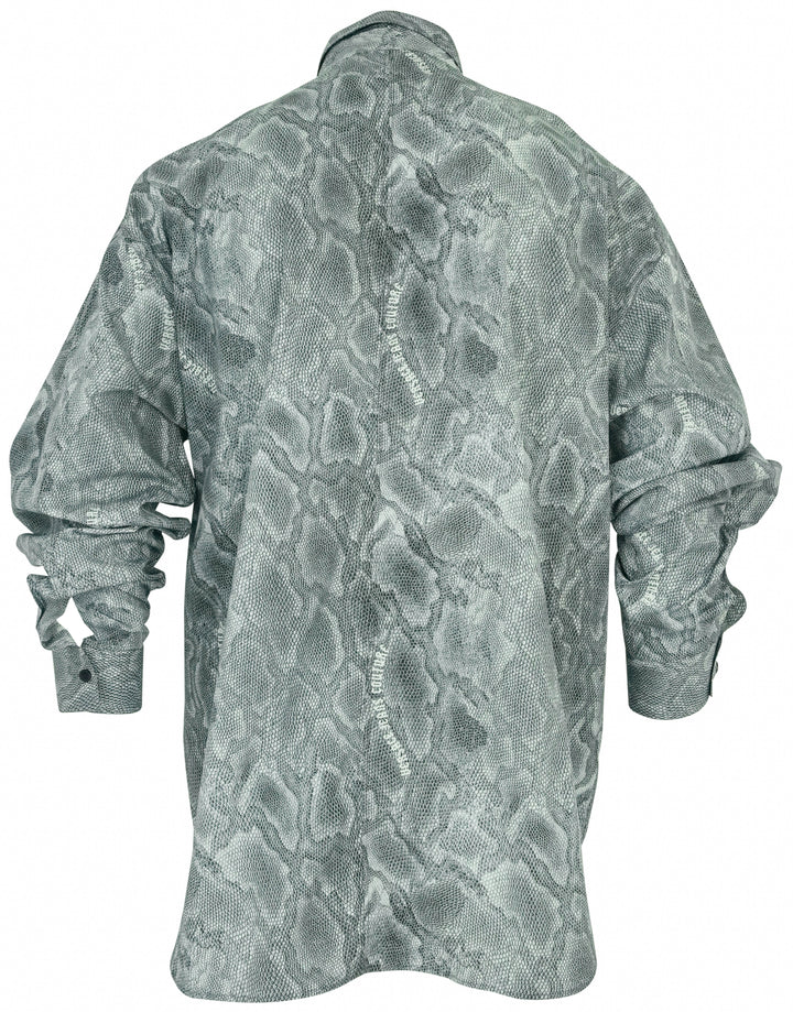 Versace Jeans Couture Pop Print Python Button Down in Grey - Discounts on Versace at UAL
