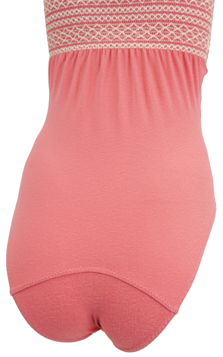 Lisa Marie Fernandez Smocked One Piece Swimsuit in Pink - Discounts on Lisa Marie Fernandez at UAL