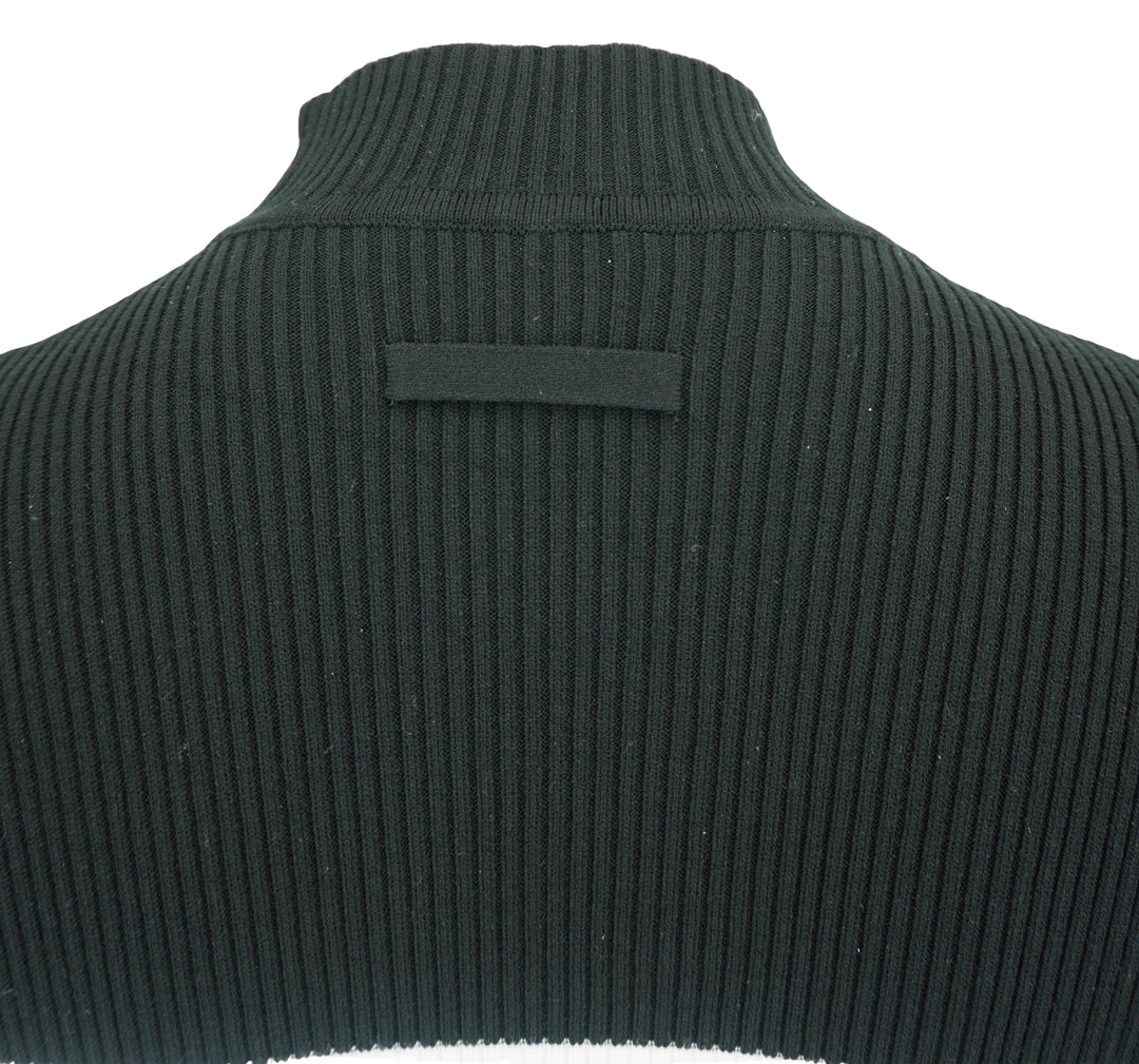Jean Paul Gaultier Ribbed Dress with Chain Detail in Black and White